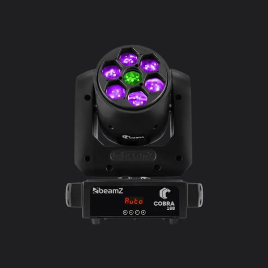 BeamZ Cobra 160 moving head met spot-, wash- en B-eye-effect.